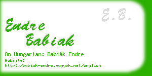 endre babiak business card